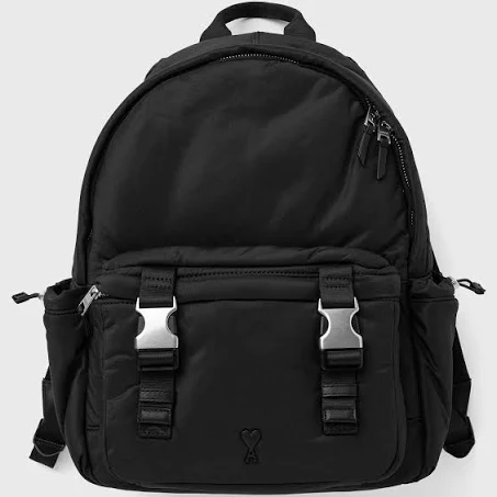 Aisle-3 Ami Paris - Black Nylon Ami De Coeur Backpack